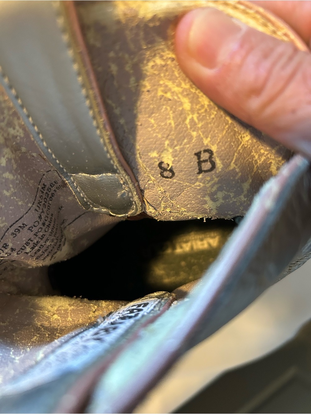 Ariat Fatbaby Metallic Silver and Beige Two-Tone Western Boot Interior - Picture 4 of 4